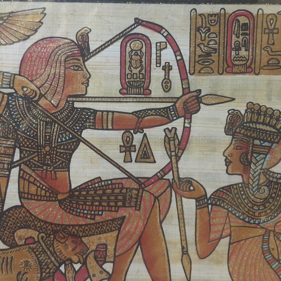 Hand-painted papyrus painted souvenir portrait (Tutankhamon Design) - Picture 4 of 16